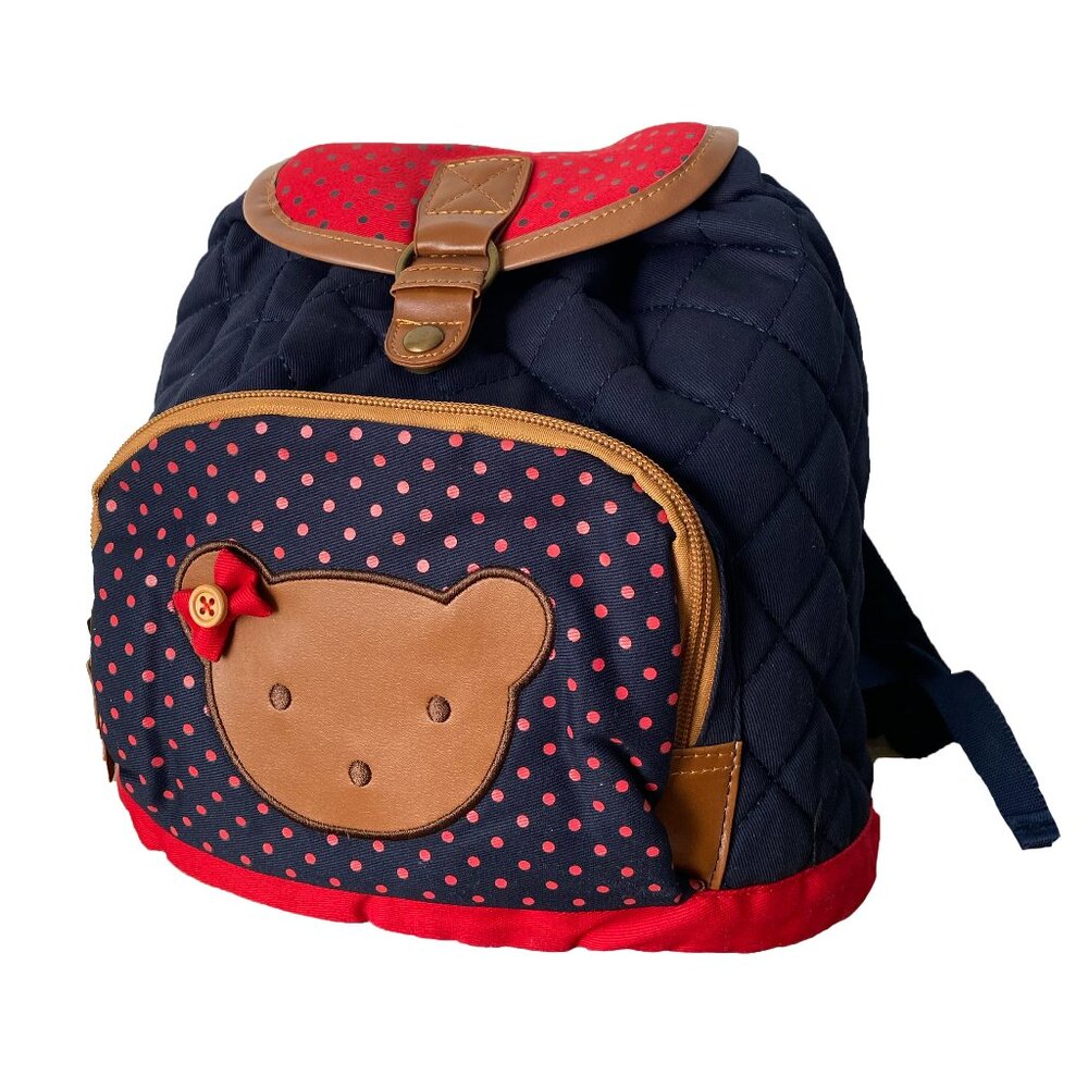 NEW ⭐️ Navy/Red Bear Mini Drawstring Backpack